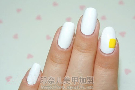 撞色美甲教程