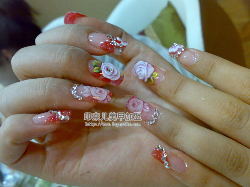 雕花美甲图片